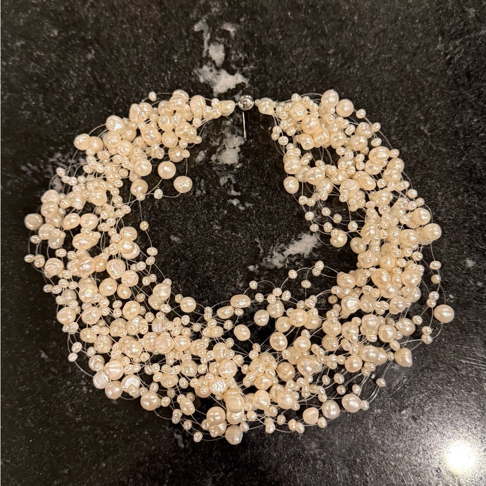 Multi Strand Pearl Necklace 16” Choker style Brand New in package